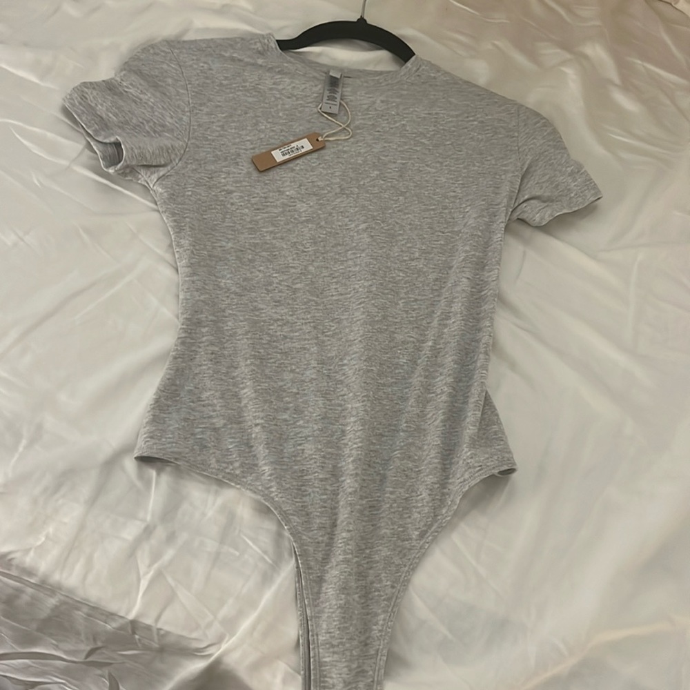 Limited additions, SKIMS cotton jersey tee thong bodysuit NWT